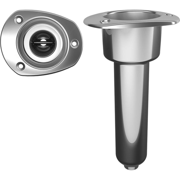 Mate Series Stainless Steel 0 Rod  Cup Holder - Drain - Oval Top [C2000D] - Image 1