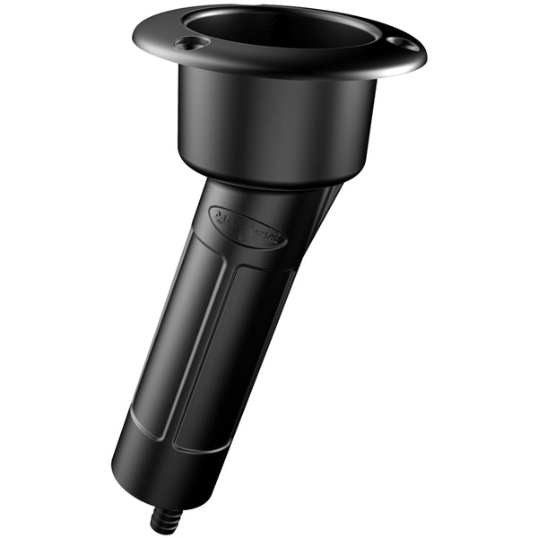 Mate Series Plastic 15 Rod  Cup Holder - Drain - Round Top - Black [P1015DB] - Image 1