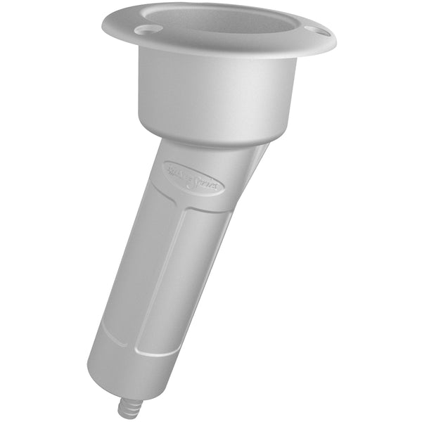Mate Series Plastic 15 Rod  Cup Holder - Drain - Round Top - White [P1015DW] - Image 1