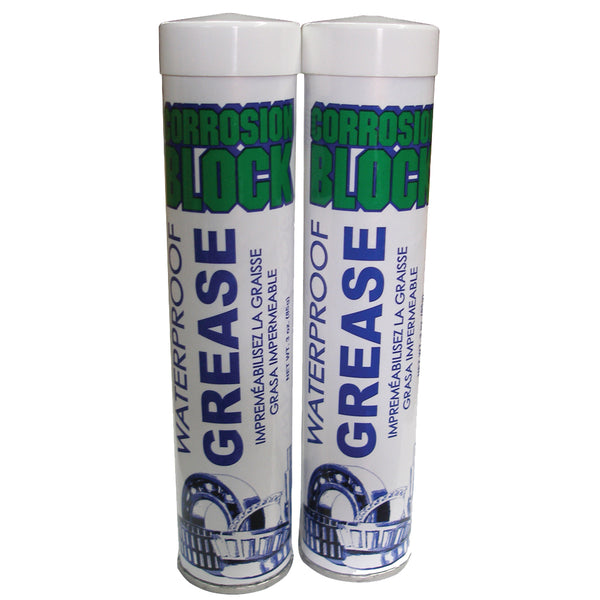 Corrosion Block High Performance Waterproof Grease - (2) 3oz Cartridges - Non-Hazmat, Non-Flammable  Non-Toxic [25003] - Image 1