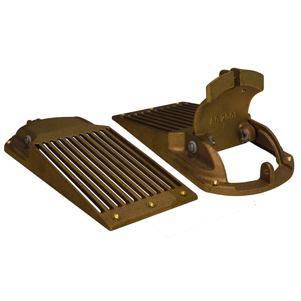 GROCO Bronze Slotted Hull Scoop Strainer wAccess Door fUp to 2 Thru Hull ASC2000