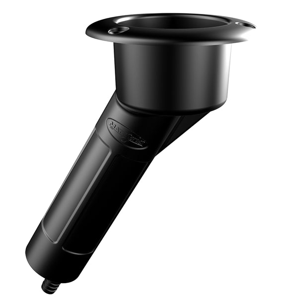 Mate Series Plastic 30 Rod  Cup Holder - Drain - Round Top - Black [P1030DB] - Image 1