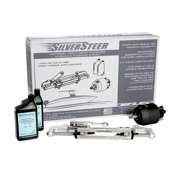 Uflex SilverSteer Universal Front Mount Outboard Hydraulic Steering System w/ UC128-SVS-1 Cylinder [SILVERSTEER1.0B] - Image 1
