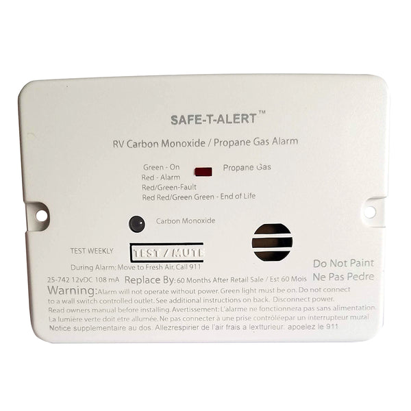 Safe-T-Alert Combo Carbon Monoxide Propane Alarm - Flush Mount - Mini - White [25-742-WHT] - Image 1