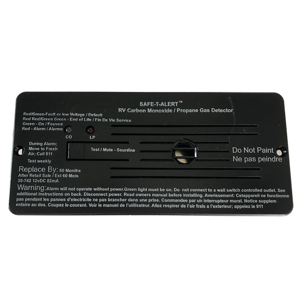 Safe-T-Alert Combo Carbon Monoxide Propane Alarms Flush Mount - Black [35-742-BL] - Image 1