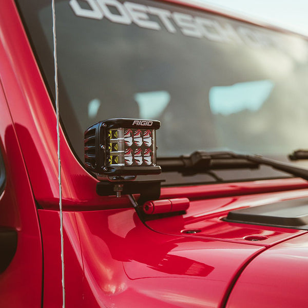RIGID Industries 2018 Jeep Wrangler JL A-Pillar Mount f/2 D-Series, D-SS, SR-M or Ignite Lights [41659] - Image 3