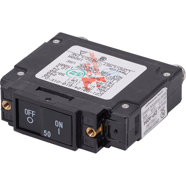 Blue Sea 7459 UL-489 Circuit Breaker - 50A Flat Rocker [7459] - Image 1