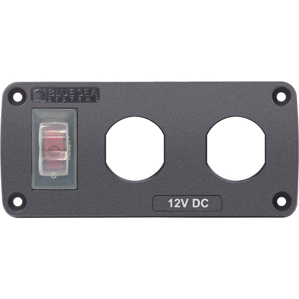 Blue Sea 4364 Water Resistant USB Accessory Panel - 15A Circuit Breaker, 2x Blank Apertures [4364] - Image 1