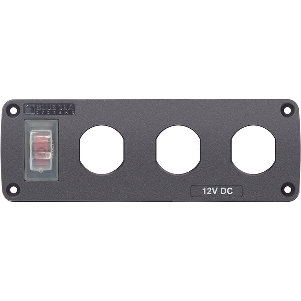 Blue Sea 4367 Water Resistant USB Accessory Panel - 15A Circuit Breaker, 3x Blank Apertures [4367] - Image 1