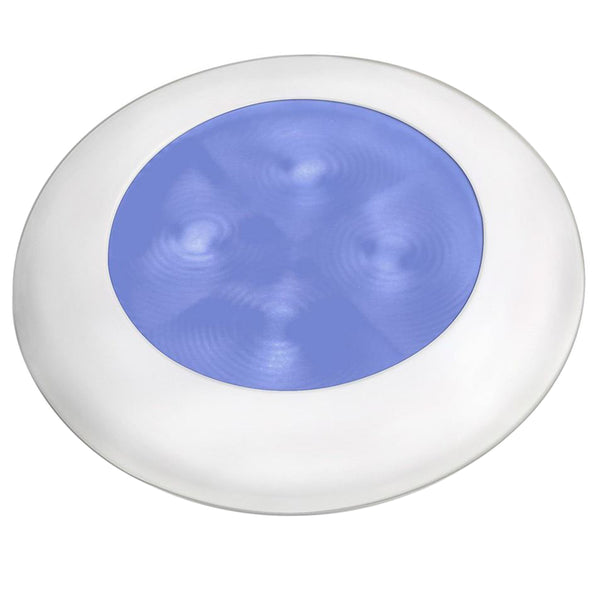 Hella Marine Blue LED Round Courtesy Lamp - White Bezel - 24V [980503241] - Image 1