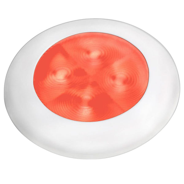 Hella Marine Red LED Round Courtesy Lamp - White Bezel - 24V [980508241] - Image 1