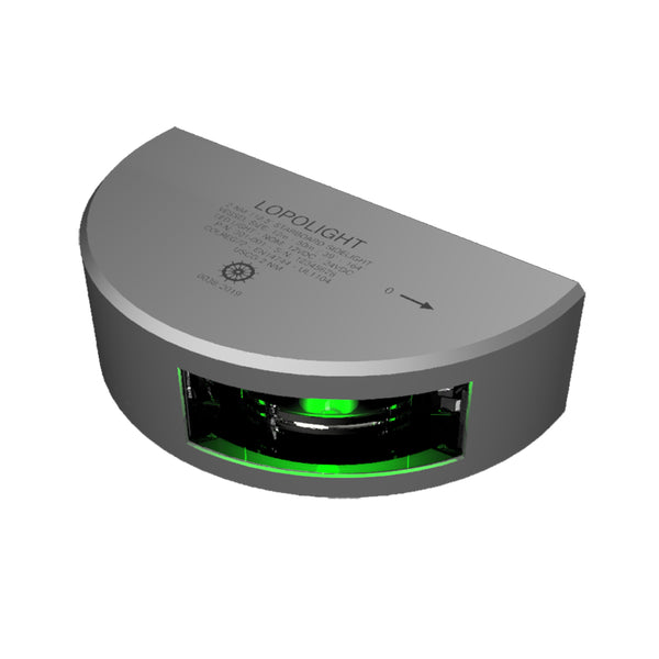 Lopolight Series 301-001 - Starboard Sidelight - 2NM - Vertical Mount - Green - Silver Housing  [301-001] - Image 1