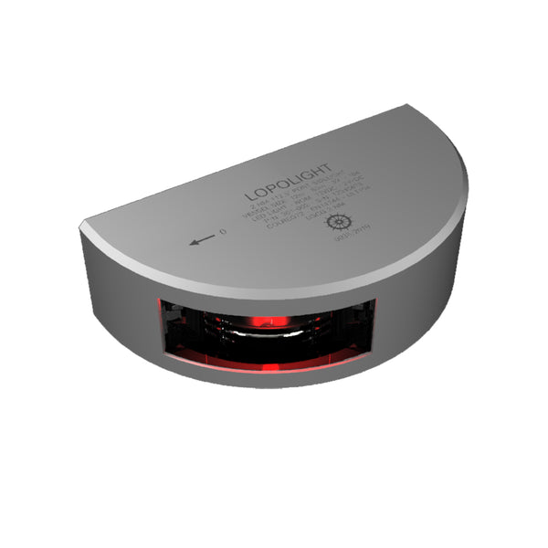 Lopolight Series 301-002 - Port Sidelight - 2NM - Vertical Mount - Red - Silver Housing  [301-002] - Image 1