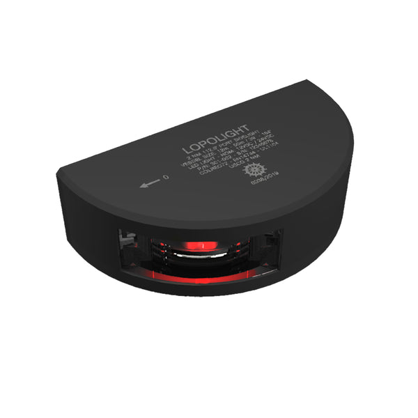 Lopolight Series 301-002 - Port Sidelight - 2NM - Vertical Mount - Red - Black Housing [301-002-B] - Image 1
