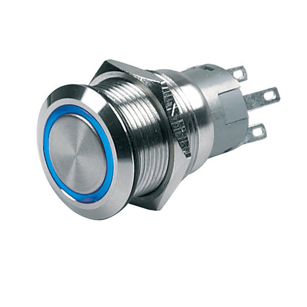 BEP Push-Button Switch 12V Momentary On/Off - Blue LED [80-511-0004-00] - Image 1