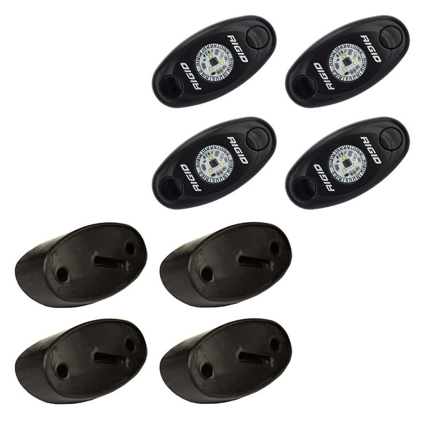 RIGID Industries A-Series Rock Light Kit - 4 Red Lights - Black [400213] - Image 1