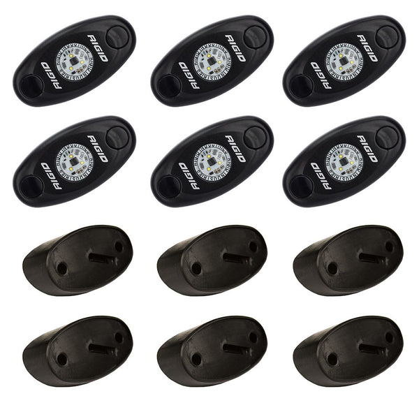 RIGID Industries A-Series Rock Light Kit - 6 Cool White Lights - Black [400253] - Image 1