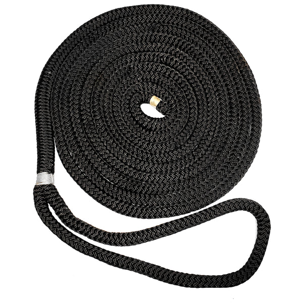 New England Ropes 58 Double Braid Dock Line  Black  15 C50542000015