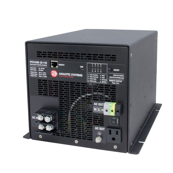Analytic Systems AC Intelligent Pure Sine Wave Inverter 1200W, 20-40V In, 110V Out [IPSI1200-20-110] - Image 1