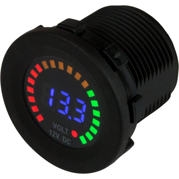 Sea-Dog Round Voltage Meter DC - 5V-15V w/Rainbow Dial [421617-1] - Image 1