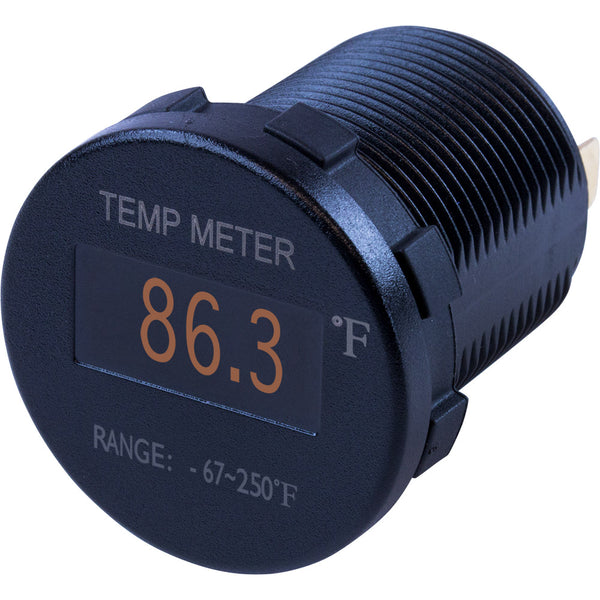 Sea-Dog Round OLED Temperature Meter Fahrenheit w/6 Lead [421610-1] - Image 1