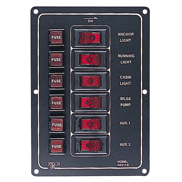 Sea-Dog Aluminum Switch Panel Vertical - 6 Switch [422110-1] - Image 1
