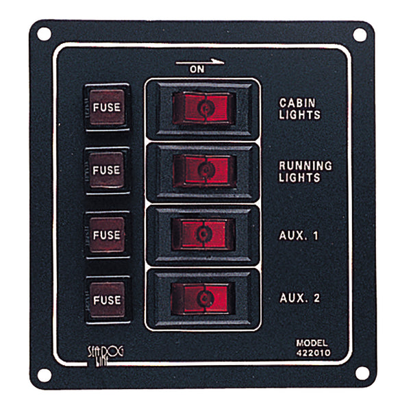 Sea-Dog Aluminum Switch Panel - Vertical - 4 Switch [422010-1] - Image 1