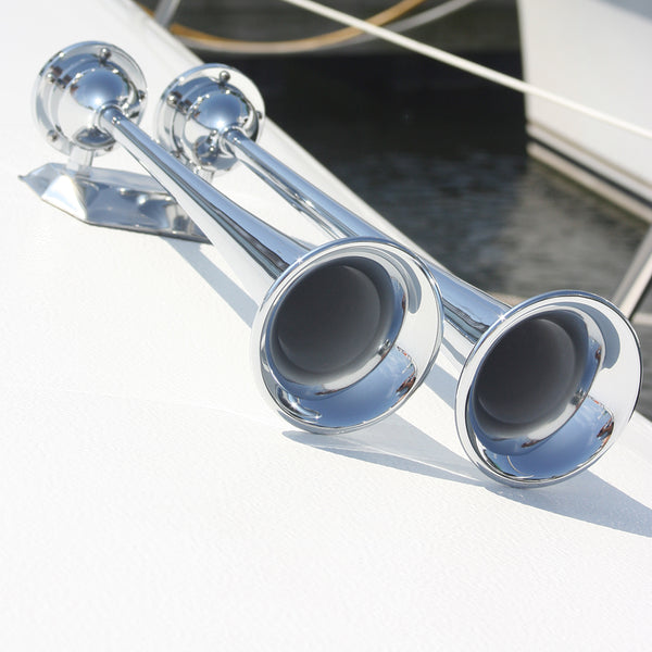 Marinco 12V Chrome Plated Dual Trumpet Air Horn [10106] - Image 2