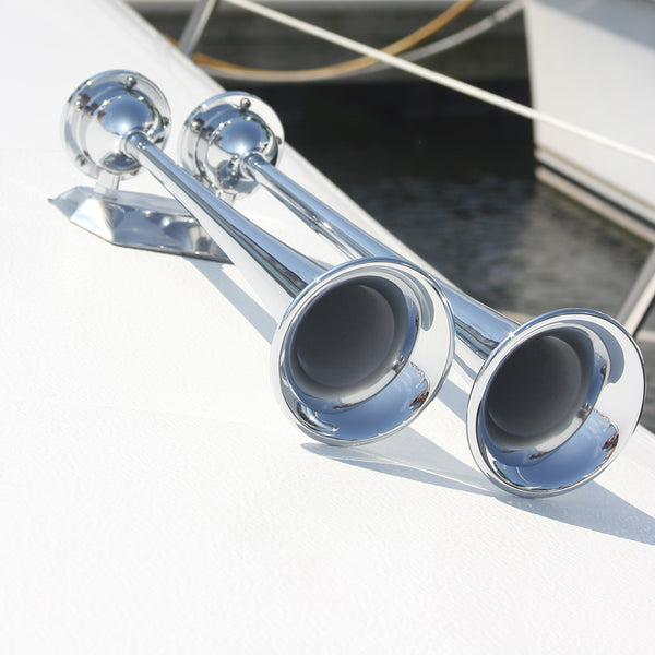 Marinco 24V Chrome Plated Dual Trumpet Air Horn [10624] - Image 2