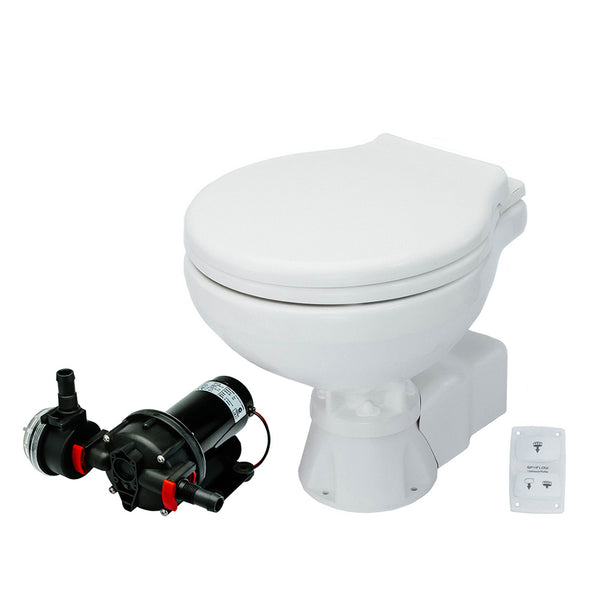 Johnson Pump AquaT Toilet Silent Electric Compact - 12V w/Pump [80-47231-01] - Image 1