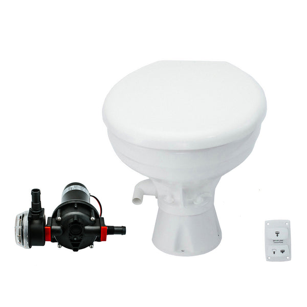 Johnson Pump AquaT Toilet Silent Electric Comfort - 12V w/Pump [80-47232-01] - Image 1