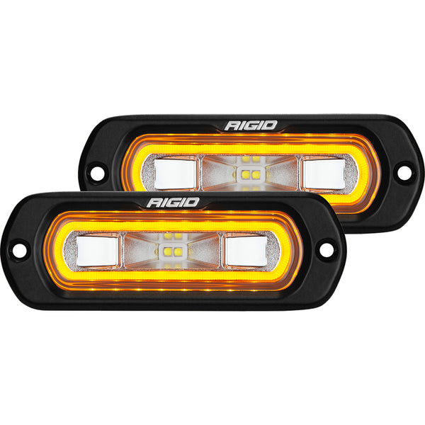 RIGID Industries SR-L Series Flush Mount Spreader Light - Black Housing - Amber Halo [53223] - Image 1