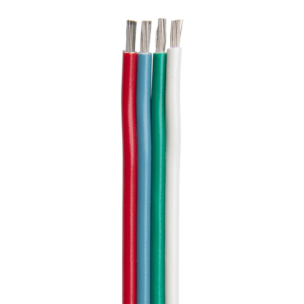 Ancor Flat Ribbon Bonded RGB Cable 16/4 AWG - Red, Light Blue, Green  White - 100 [160110] - Image 1