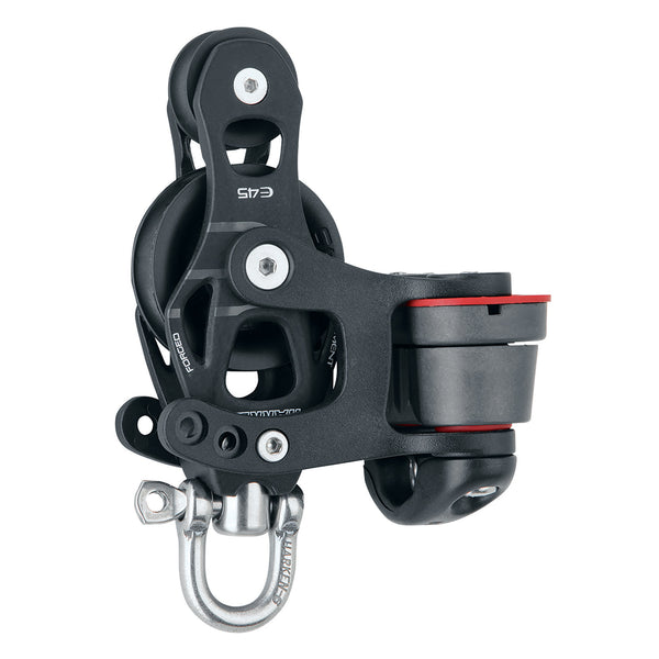 Harken 45mm Single Aluminum Element Fiddle Block w/Swivel  150 Cam Cleat [6235] - Image 1