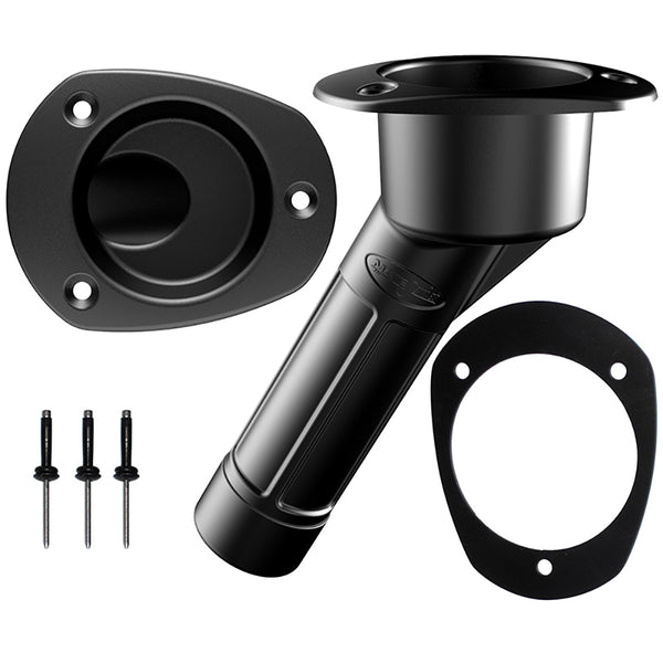 Mate Series Plastic Rod  Cup Holder 30 Closed w/Oval Top f/Kayaks - Black [P2030BK] - Image 1