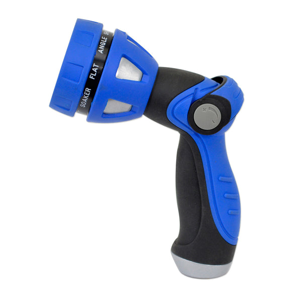 HoseCoil Thumb Lever Nozzle w/Metal Body  Nine Pattern Adjustable Spray Head [WN815] - Image 1