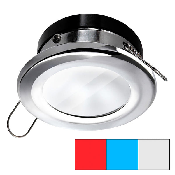i2Systems Apeiron A1120 Spring Mount Light - Round - Red, Cool White  Blue - Polished Chrome [A1120Z-11HAE] - Image 1