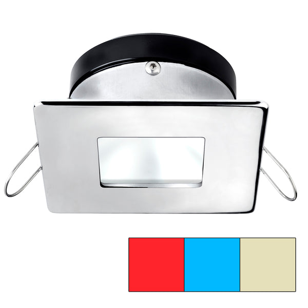 i2Systems Apeiron A1120 Spring Mount Light - Square/Square - Red, Warm White  Blue - Polished Chrome  [A1120Z-14HCE] - Image 1