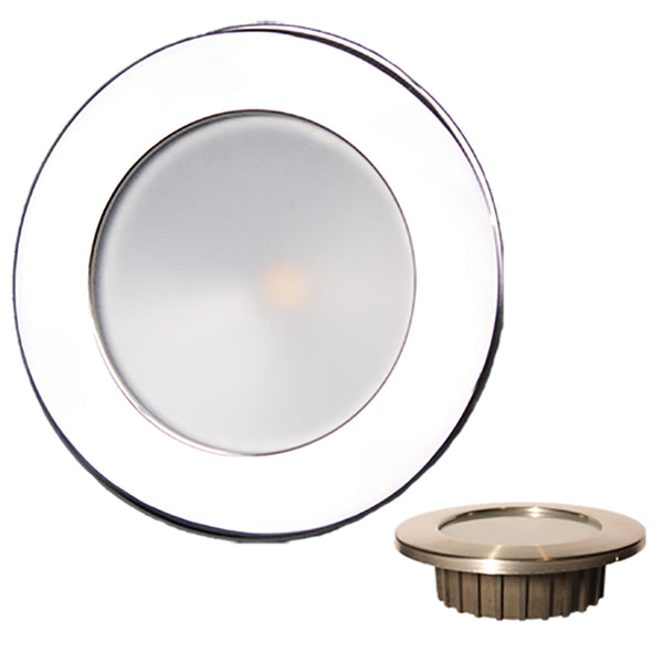 Lunasea Gen3 Warm White, RGBW Full Color 3.5 IP65 Recessed Light w/Polished Stainless Steel Bezel - 12VDC [LLB-46RG-3A-SS] - Image 1