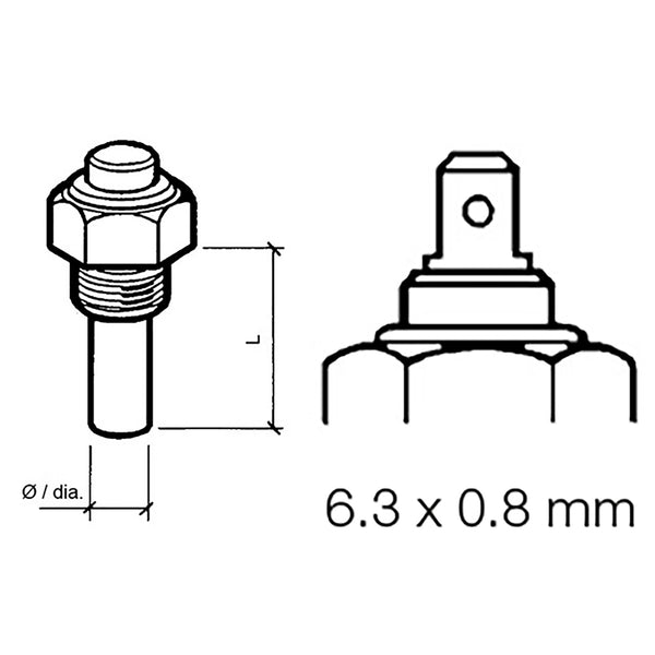 Veratron Engine Oil Temperature Sensor - Single Pole, Common Ground - 50-150C/120-300F - 6/24V - M14 x 1.5 Thread [323-801-004-002N] - Image 1