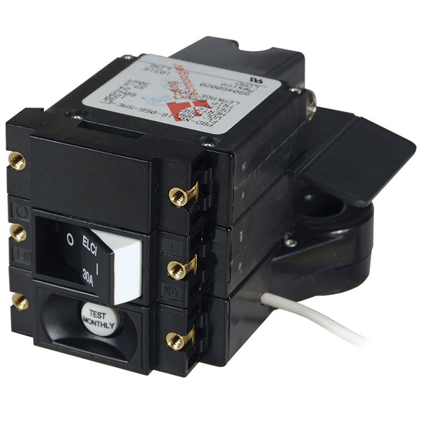 Blue Sea A-Series ELCI Main Circuit Breaker - Double Pole 120V AC 30A - Flat Rocker [3102100] - Image 1