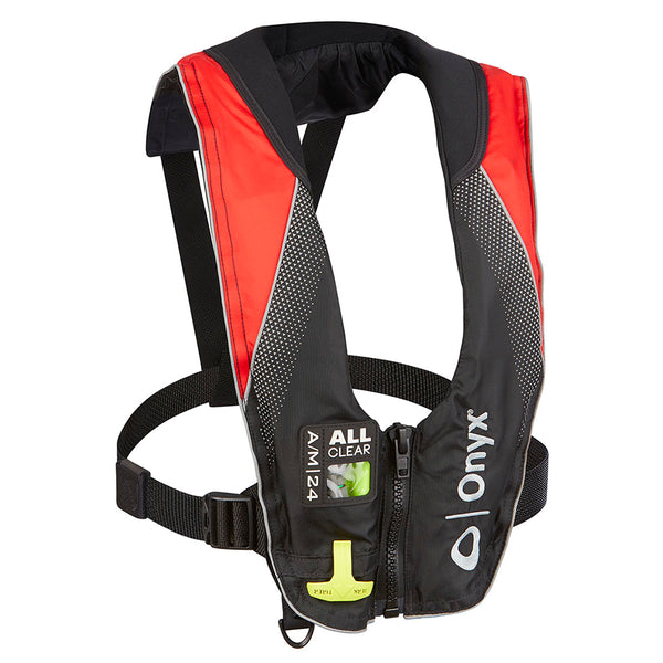 Onyx A/M-24 Series All Clear Automatic/Manual Inflatable Life Jacket - Black/Red - Adult [132200-100-004-20] - Image 1