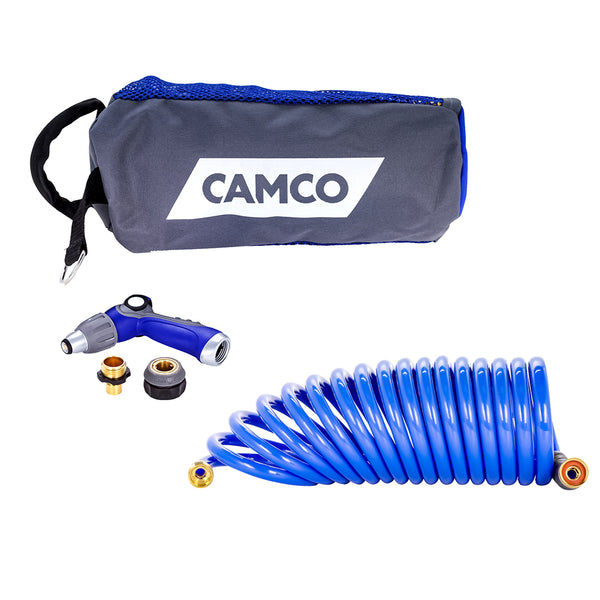 Camco 20 Coiled Hose  Spray Nozzle Kit [41980] - Image 1