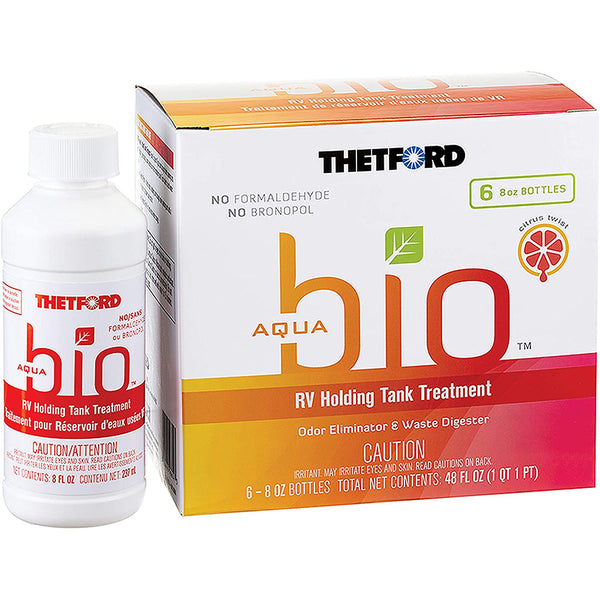 Thetford AquaBio RV Holding Tank Treatment - Citrus Twist Scent - 6-Pack of 8oz Bottles [96604] - Image 1