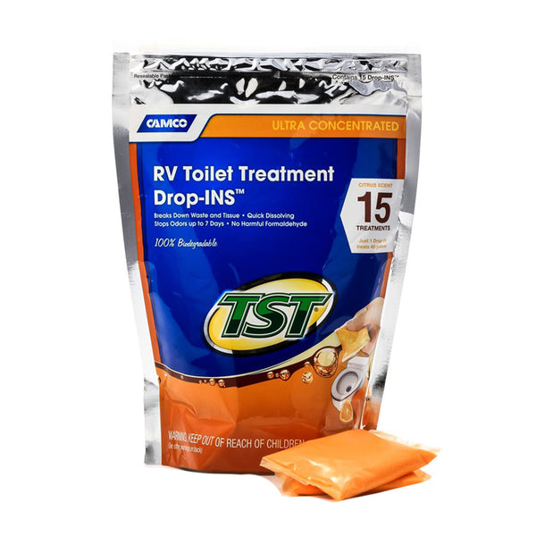 Camco TST Orange RV Toilet Treatment Drop-Ins *15-Pack [41189] - Image 1