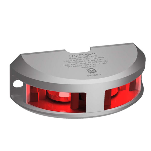 Lopolight Series 200-016 - Navigation Light - 2NM - Vertical Mount - Red - Silver Housing [200-016G2] - Image 1