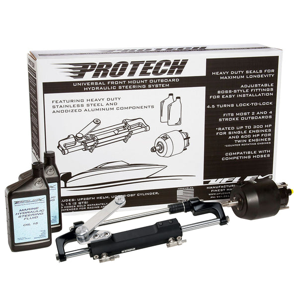 Uflex PROTECH 1.1 Front Mount OB Hydraulic System - Includes UP28 FM Helm, Oil  UC128-TS/1 Cylinder - No Hoses [PROTECH 1.1] - Image 1