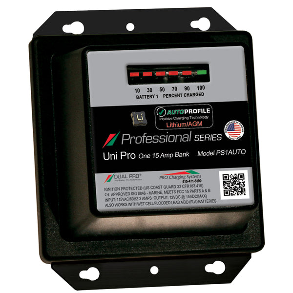Dual Pro PS1 Auto 15A - 1-Bank Lithium/AGM Battery Charger [PS1AUTO] - Image 1