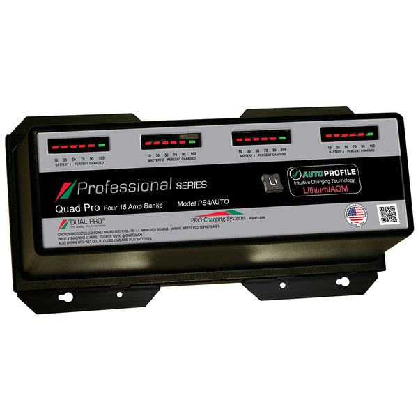 Dual Pro PS4 Auto 15A - 4-Bank Lithium/AGM Battery Charger [PS4AUTO] - Image 1