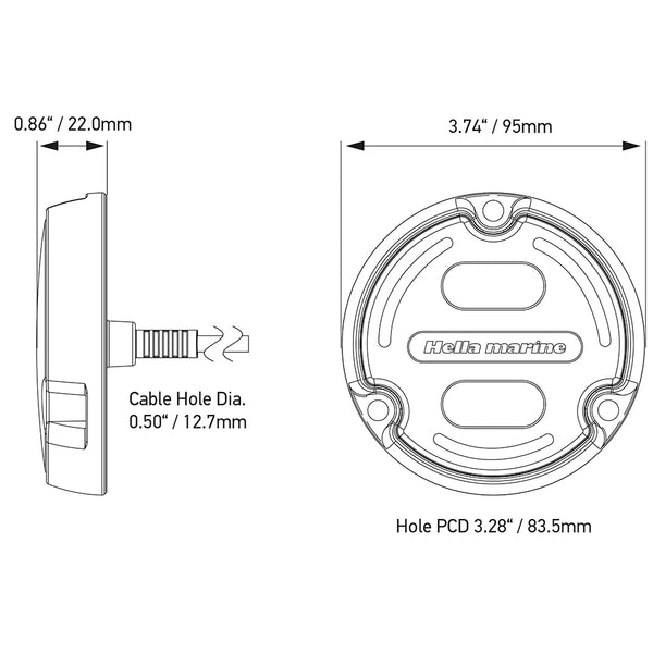 Hella Marine A2 RGB Underwater Light - 3000 Lumens - Black Housing - Charcoal Lens w/Edge Light [016148-001] - Image 2